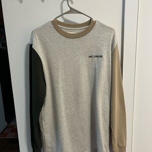 Aime Leon Dore Men's Gray and Tan Sweater